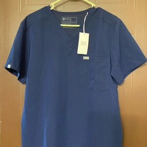 Figs Men's Short Sleeve Navy Leon Top